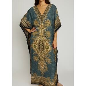 Women's Kaftan Print Kimono Stylish Loungewear, Beach Cover-Up